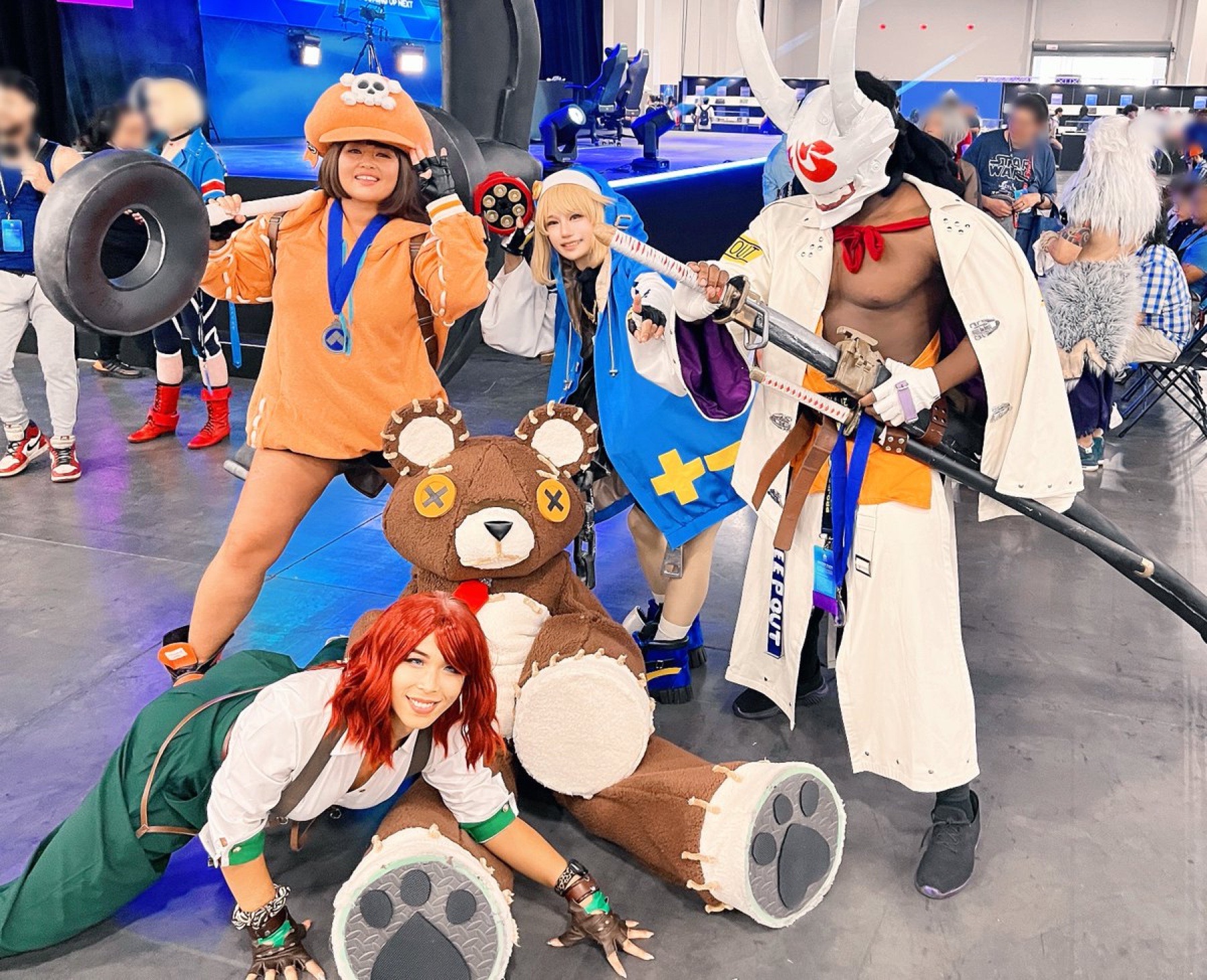 ONESAYA as Bridget with fellow cosplayers at Evo 2023 in Las Vegas